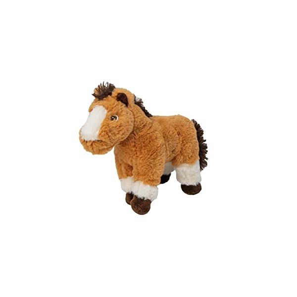 Cheval en peluche durable - 20 cm - 2 couleurs au choix - 100 % recyclé - Marron foncé