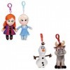 Whitehouse Leisure Frozen II Lot de 4 jouets en peluche avec clip 12,7 cm – Sven, Olaf, Elsa et Anna