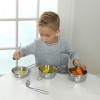 KidKraft Ensemble Batterie de Cuisine Enfant Deluxe en Métal, Ustensiles de Cuisine et Jouet Aliments, Accessoire pour Dinett