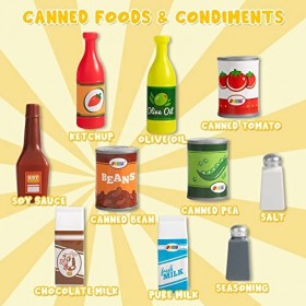 JOYIN 36 pièces Ensemble de Cuisine pour Enfants, Jouet de Simulation de Nourriture, Ensemble de Batterie de Cuisine Ustensil