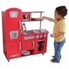 KidKraft Cuisine Enfant en Bois Vintage Rouge, Dinette avec téléphone, Jeu dimitation, Jouet Enfant dès 3 Ans, 53173