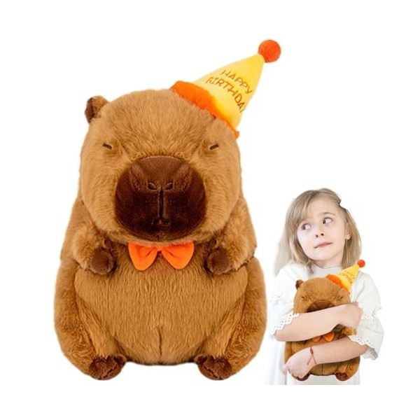 Disuacs Animal en Peluche Capybara,Peluche Capybara | Capybara en Casquette danniversaire | Capybara en Peluche Capybara, po