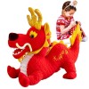 ADERN Animal en Peluche Dragon - Mascotte Dragon Sauteur en Peluche - Peluche Dragon Chinois 2024, Jouets en Peluche du Zodia