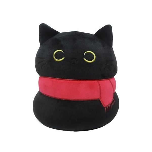 aluro Peluche Chat Noir, Chat Noir en Peluche | Chats en Peluche Noirs de Dessin animé Mignon créatif de 22 cm,Animaux en Pel