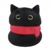 aluro Peluche Chat Noir, Chat Noir en Peluche | Chats en Peluche Noirs de Dessin animé Mignon créatif de 22 cm,Animaux en Pel