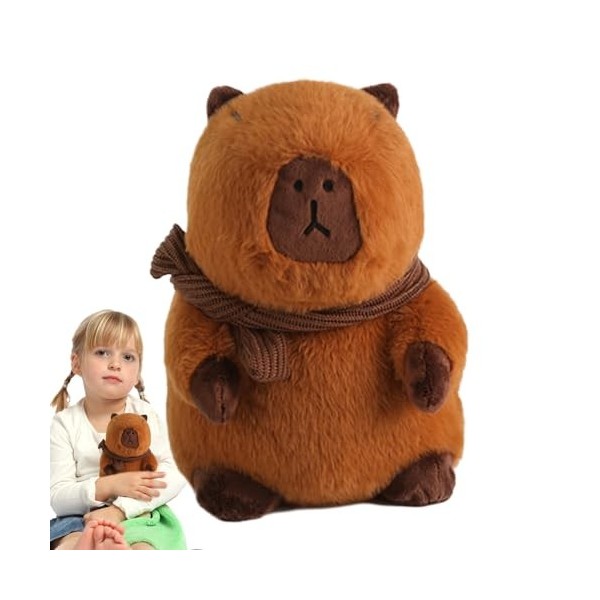 Peluche Capybara 25 Cm – Coussin Kawaii Ultra Doux En Tissu Non Toxique, Cadeau Anniversaire Pour Enfant Dès 3 Ans, Emballage Sous Vide