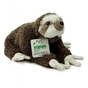 Zappi Co Peluche 100% recyclée, Paresseux 24,5cm de Long Douce, câline, écologique Collection de Jouets en Peluche pour Nou