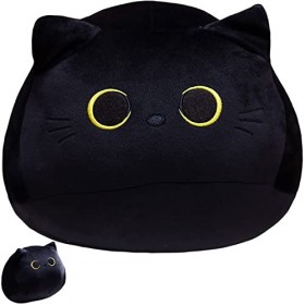 Jouet En Peluche Chat Noir, Oreiller Chat Noir, Oreillers Mignons Décorations De Maison De Voiture De Coton, Anniversaire Pou