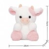 LAARNT Kawaii Rose Boeuf Jouet en Peluche, Doudou Vache LaitièRe Animal en Peluche Bovins Veau Poupe Ornement Oreiller à Câli