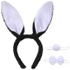 Accessoires de Costume de Lapin de Cosplay Bandeau Oreilles de Lapin Serre-Tête en Peluche de Lapin de Pâques Queue de Lapin 