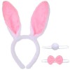 Accessoires de Costume de Lapin de Cosplay Bandeau Oreilles de Lapin Serre-Tête en Peluche de Lapin de Pâques Queue de Lapin 