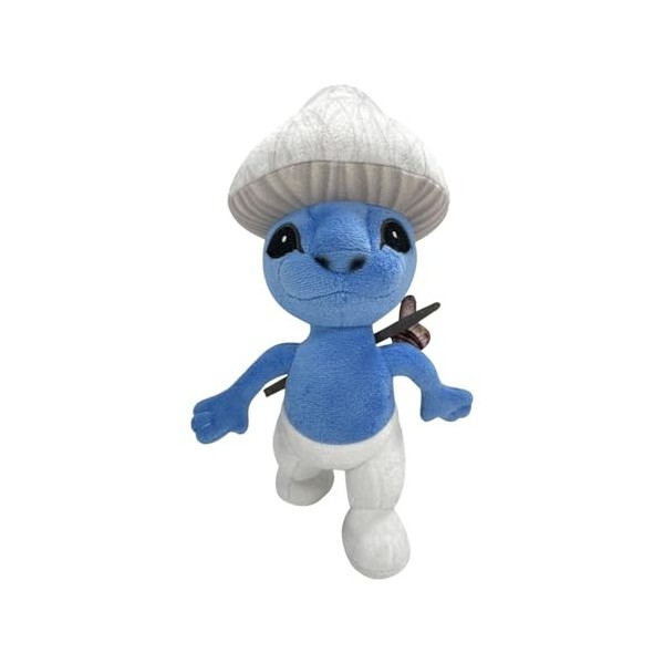 Peluche chat bleu, peluche danime portable de 25 cm, peluche de chat Schtroumpf bleu douce à câliner, poupée en peluche dan