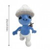 Peluche chat bleu, peluche danime portable de 25 cm, peluche de chat Schtroumpf bleu douce à câliner, poupée en peluche dan