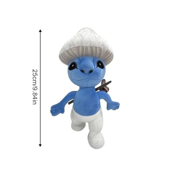Peluche chat bleu, peluche danime portable de 25 cm, peluche de chat Schtroumpf bleu douce à câliner, poupée en peluche dan