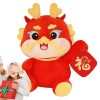 Weatail Animal en Peluche Dragon Rouge, Jouets en Peluche du Zodiaque, Peluche Dragon du Zodiaque Chinois 2024, année 2024 de