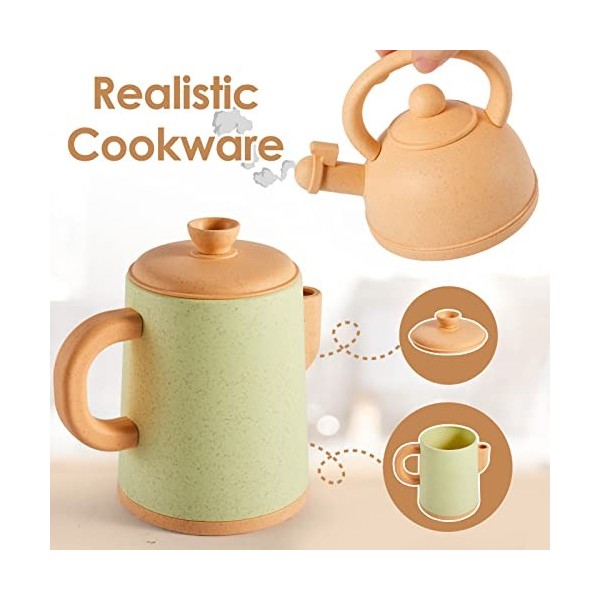 BUYGER Accessoire Cuisine Enfant, Pots et Casseroles Jouet pour 3 4 5 Ans Garçons Filles Cadeau