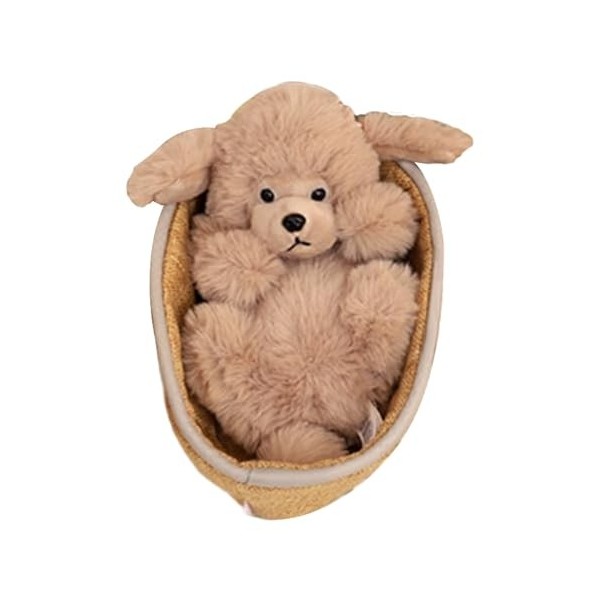 Peluche animale, jouet en peluche animal de berceau, jouet en peluche de poupée de raton laveur tissé de panier, jouet en pel