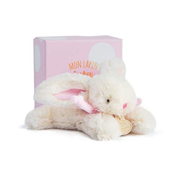 Doudou et Compagnie - Doudou Lapin Bonbon - Boite Cadeau - Rose - 16 Cm - Doux - Idée Cadeau de Naissance Fille et Garçon - G