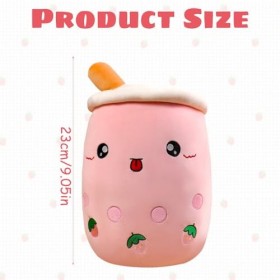 DAJASD Jouet en peluche, motif tasse de thé aux bulles, avec coussin de 25 cm, pour enfants et adultes, rose