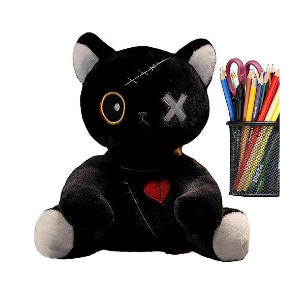 Bavokon Peluche Lapin dhalloween - Doux câlin Adorable Lapin en Peluche - Creepy Goth Halloween Dreadful Peluche Animal Doll