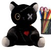 Bavokon Peluche Lapin dhalloween - Doux câlin Adorable Lapin en Peluche - Creepy Goth Halloween Dreadful Peluche Animal Doll