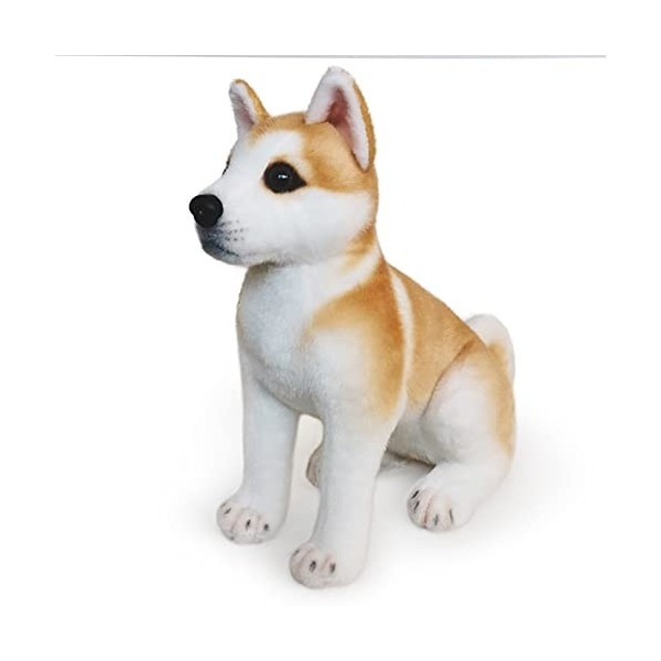 Katutude Chien en Peluche Simulation danimaux Peluche Chien Realiste Akita Animal en Peluche Poupée en Peluche Doux Jouets e