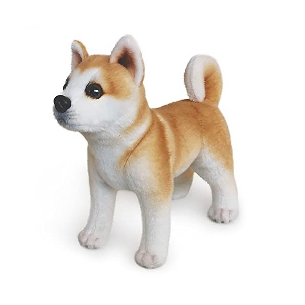 Katutude Chien en Peluche Simulation danimaux Peluche Chien Realiste Akita Animal en Peluche Poupée en Peluche Doux Jouets e