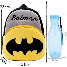 Enfants Peluche Sac à Dos - Miotlsy Batman Sac à Dos Peluche, pour Bébé Fille et Garçon 1 à 5 Ans Motif Dessin Animé Mignon, 