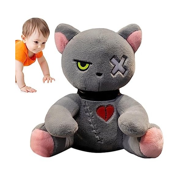 Peluche Lapin Fou | Crazy Creepy Goth Animal Oreiller | Doux câlin Adorable Lapin en Peluche, épouvantable Pâques en Peluche 