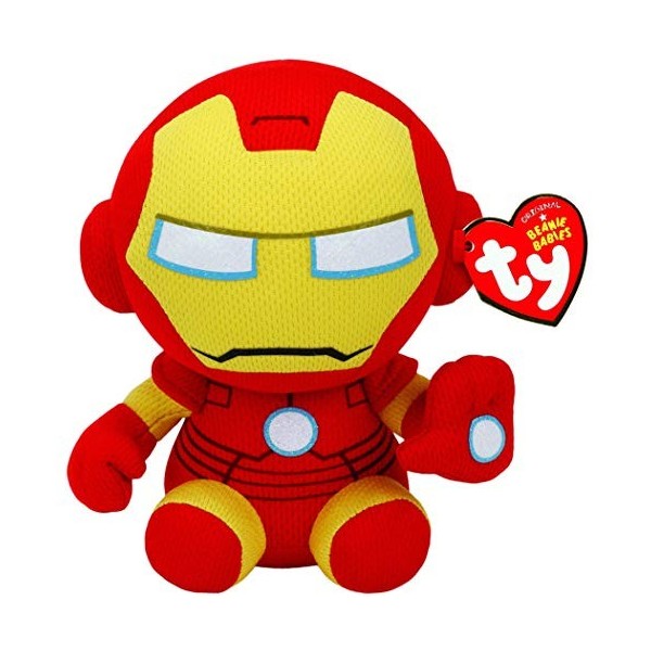 TY/Beanie - Iron Man, gamme Marvel, environ 15,2 cm, peluche parfaite