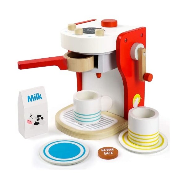 B. toys – Cafetière jouet pour enfants – Machine à café en bois