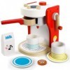 TONZE Machine a Cafe Cafetiere Enfant Jouet Bois Jeux Imitation Cuisine Électroménagers Cafetiere Jouet Enfant Fille Garcon 3