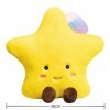 LAARNT 30cm Kawaii Smiley Oreiller éToile Coussin en Peluche, Doux Anime éToile De Mer Jouet PoupéE Douce, Oreiller CâLin Cou