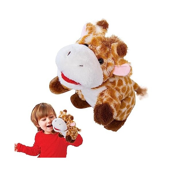 Marionnettes à Main pour Adultes - Jouet en Peluche Animal Mignon et Doux,Marionnettes en Peluche à Bouche Mobile pour Faire 