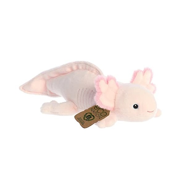 Aurora World- Aurora, 35100, Eco Nation Axolotl, Peluche éco-Responsable, Rose, Pink