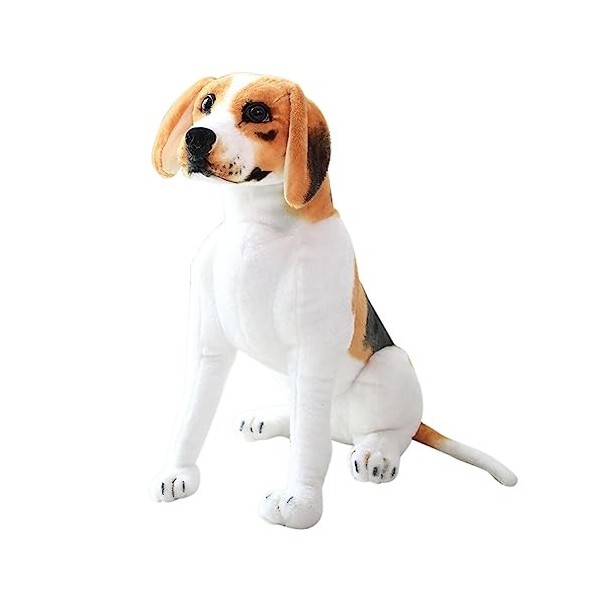 Peluche en Forme de Chien Réaliste, Chien en Peluche Mignon Simulation Animaux en Peluche Doux Chiot Jouets en Peluche Oreill