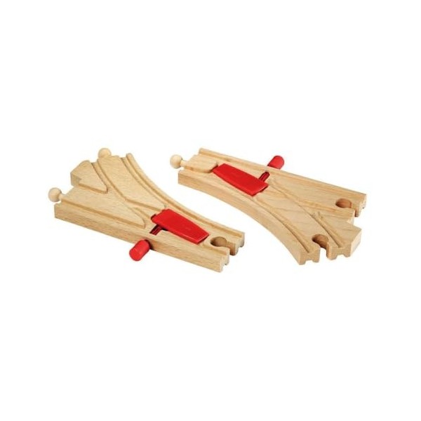 BRIO World - 33344 - Aiguillages Mécaniques 144 mm - Accessoire pour circuit de train en bois - Action de jeu sans pile - Jou