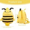 Babioms Sacs à Dos pour Enfant, Mignon Peluche Sac a Dos, Dessin Animé Animal Sac à Dos, Sac à Dos Petite Abeille avec Rêne d