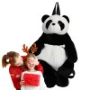 FacynSac à Dos Panda, Sac à Dos Bandoulière Panda Ajustable Bag Tissu Peluche, Sac à bandoulière en Forme dDessin animé pour