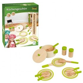Idena 40215 - Petit maître de Cuisine en Bois - Set de Cuisine pour Enfants avec Beaucoup daccessoires, ustensiles de Cuisin