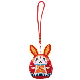 ERINGOGO Accessoires Lapin Poupée Jouet Nouvel an Décoration Calendrier Lunaire en Peluche Jouet Bébé Ornement Lapin Poupée D