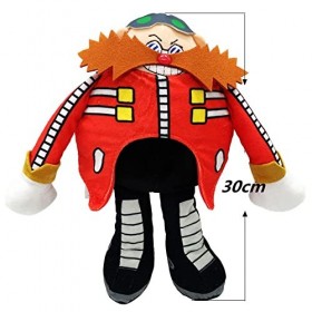 LAARNT 30cm Dr. Eggman Peluche, Peluches Super Sonic Hedgehog Figurine, Jouets Animé PoupéE, Dr Robotnik Peluche Cadeau Eggma
