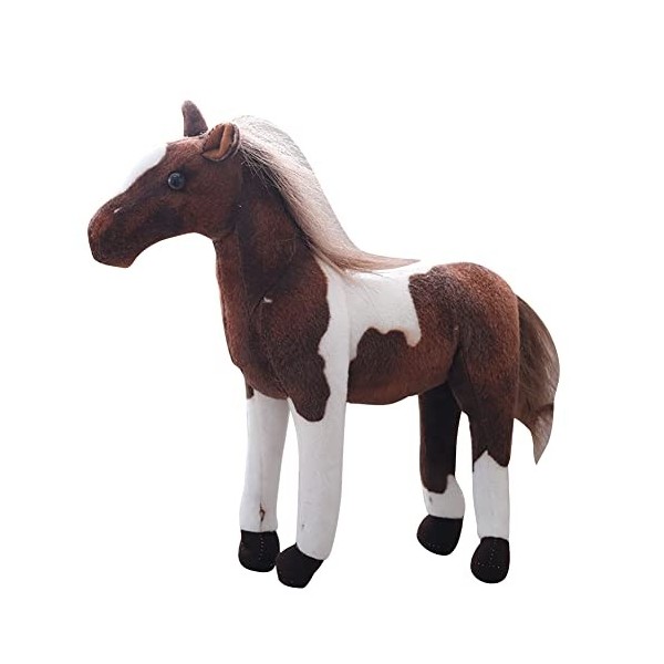 JAWSEU Cheval Peluche Geante, Peluche Cheval Interactif, Peluche Cheval Realiste, Animal en Peluche Poupée Cheval Peluche Pou