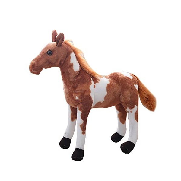 JAWSEU Cheval Peluche Geante, Peluche Cheval Interactif, Peluche Cheval Realiste, Animal en Peluche Poupée Cheval Peluche Pou