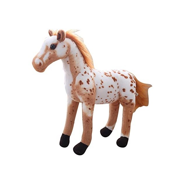 JAWSEU Cheval Peluche Geante, Peluche Cheval Interactif, Peluche Cheval Realiste, Animal en Peluche Poupée Cheval Peluche Pou