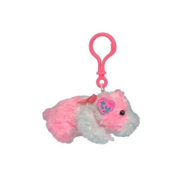 Portes Clés - Peluche Hamster Rose Porte-clés 13 Cm