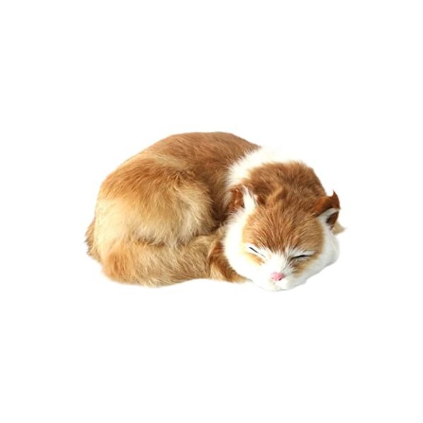 Cat Simulation en Peluche Sommeil Chat Mignon en Cuir Artificiel 8.27x6.69x2.76 Pouce réaliste Chat décoratif de la poupée de