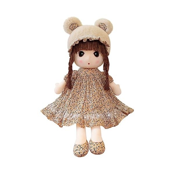 Poupée De Chiffon Fille 50 Cm – Peluche Douce Avec Chapeau Et Jupe, Cadeau Anniversaire Noël
