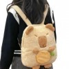 Meowleo Sac à dos en peluche Capybara, Sac à dos de voyage mignon, Sac à dos Capybara de grande capacité pour, filles et garç