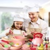 Veluoess 30 Pièces Jouet Cuisine pour Enfants,Jouet Aliment avec Pots Casseroles Ustensiles Cuisine et Accessoires Alimentair